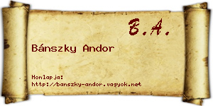 Bánszky Andor névjegykártya