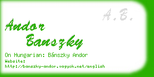 andor banszky business card