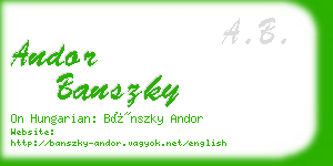 andor banszky business card